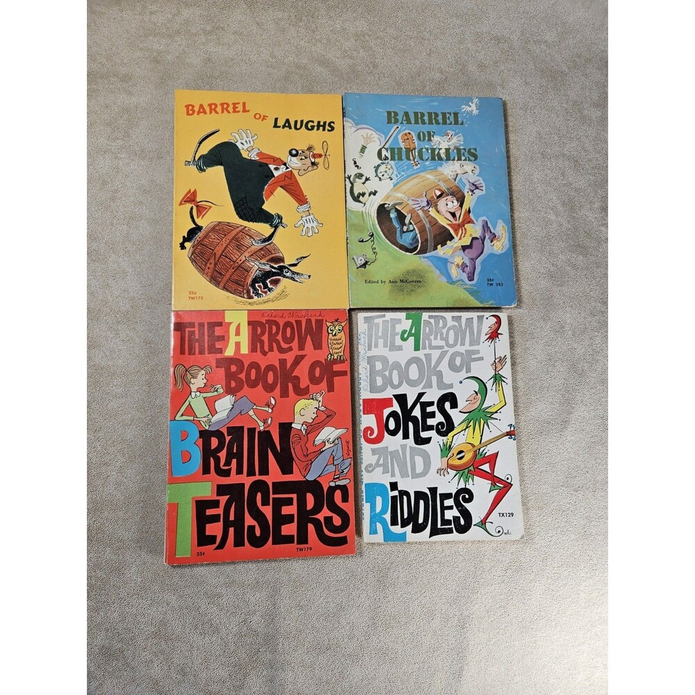 Vintage The Arrow Books PAPERBACK Lot Jokes Riddles Brain Teasers Books 1950s-60